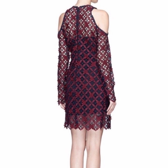 SELF-PORTRAIT Floral Guipure Cold Shoulder Dress - Picture 4 of 13